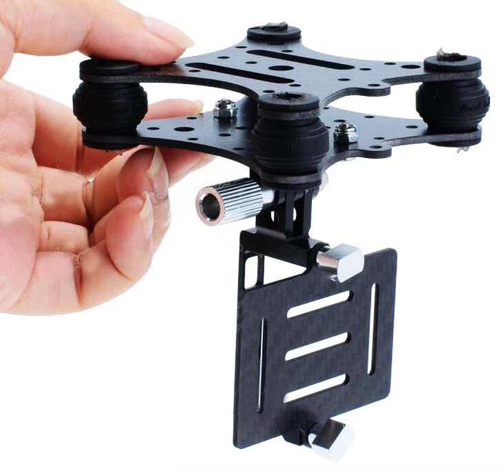 Free Shipping FPV Damping PTZ carbon fiber Gimbal fit for Gopro Hero3 Quadrocopter 6-axis frame fixed-wing aircraft 54g | Игрушки и