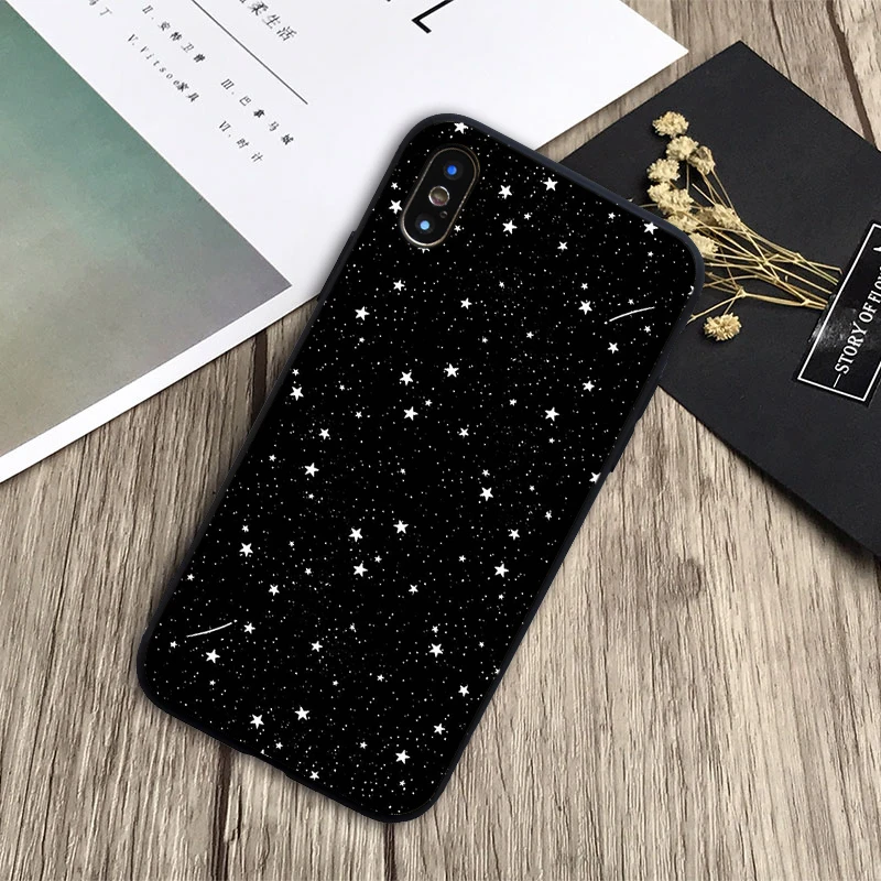 Space Moon Astronaut Cover Soft Silicone black Phone Case For iPhone 6 6plus 7 8plus 5 5S 5C SE X XS XR Max | Мобильные телефоны и
