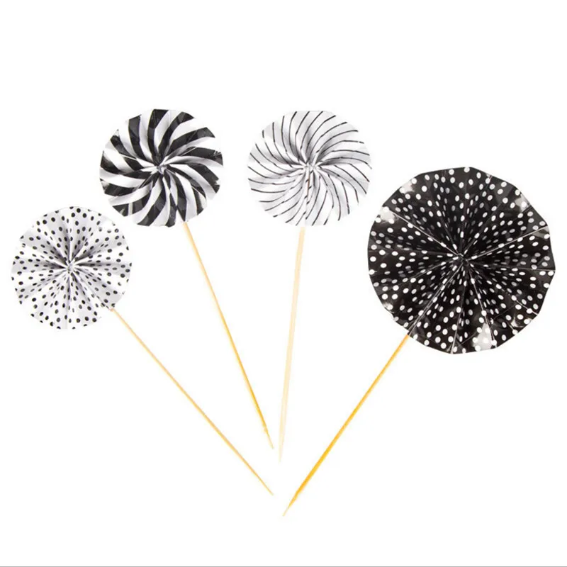 4 шт./компл. Складной вентилятор торт Топпер десертный стол украшение для дня