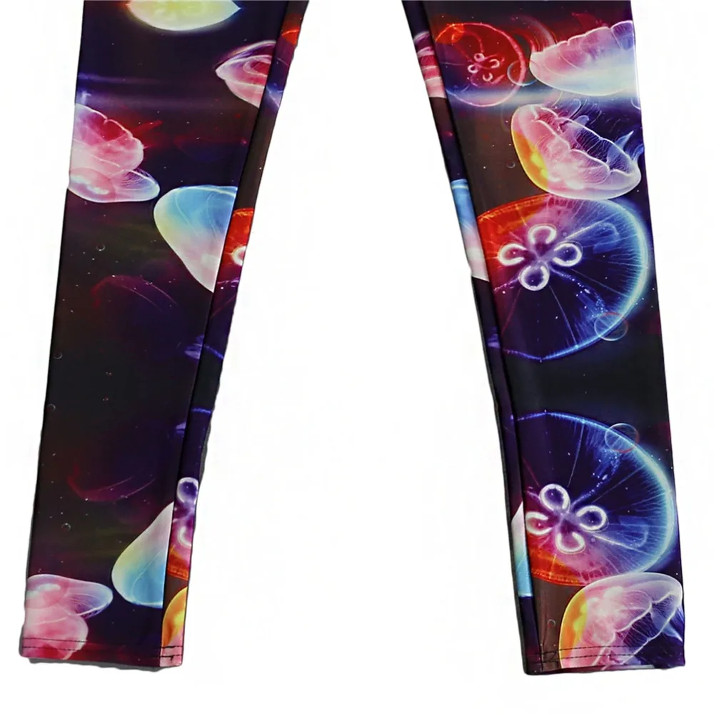 

Elastic Casual Pants 3D Digital Printing Colorful jellyfish dream Pattern Women Leggings 7 sizes Fitness Clothing Free Shipping