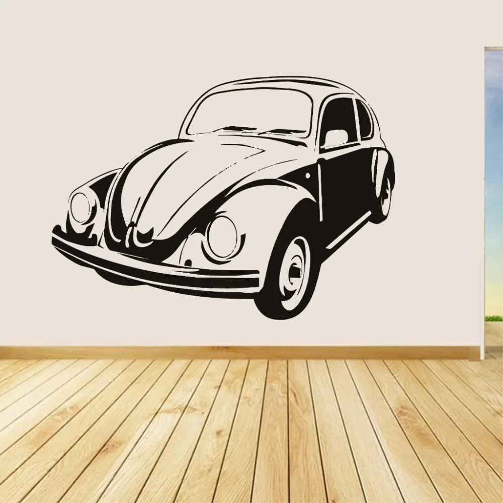 Виниловая наклейка на стену Vw Beetle съемный домашний декор в стиле ретро