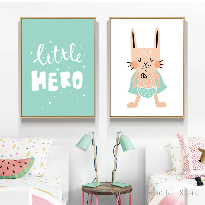 Постер Little Hero скандинавский декор для детской спальни настенные художественные