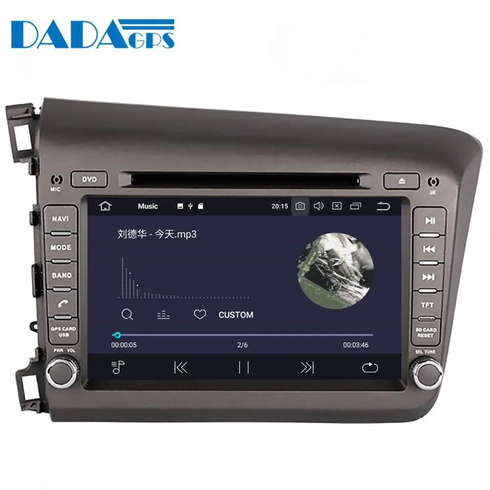 Новейший автомобильный мультимедийный DVD плеер Android 9 0 магнитола для Honda Civic left 2012