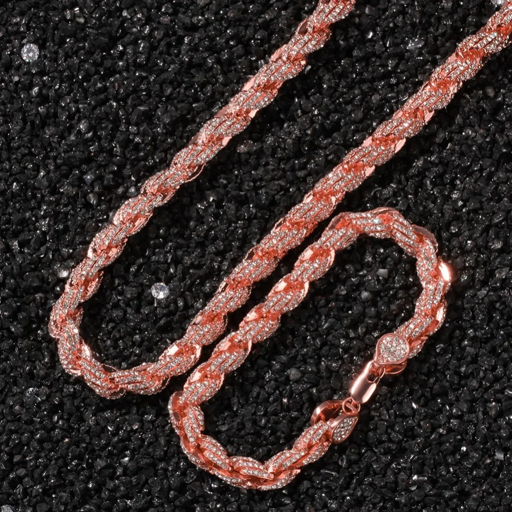UWIN NE+BA 9mm Rope Chain Necklaces& Bracelets Full Iced Out Rhinestones Bling Biling 7/8/9inch Fashion Hiphop Jewelry