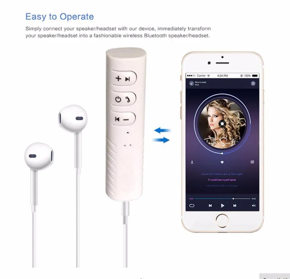 1pcNew 3.5mm Jack Bluetooth Handsfree Car kit Audio Receiver with Microphone Wireless Earphone for Speaker Home Stereo | Автомобили и