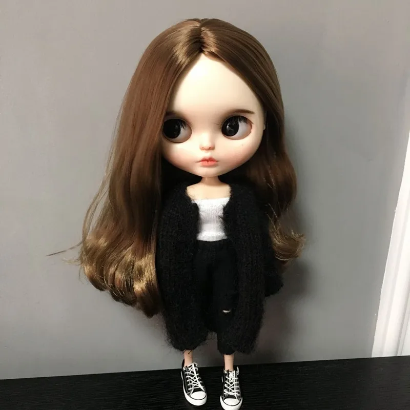 Новый 1 шт. черный длинный свитер ручной работы пальто для blyth licca azone ob24 ob27 Куклы