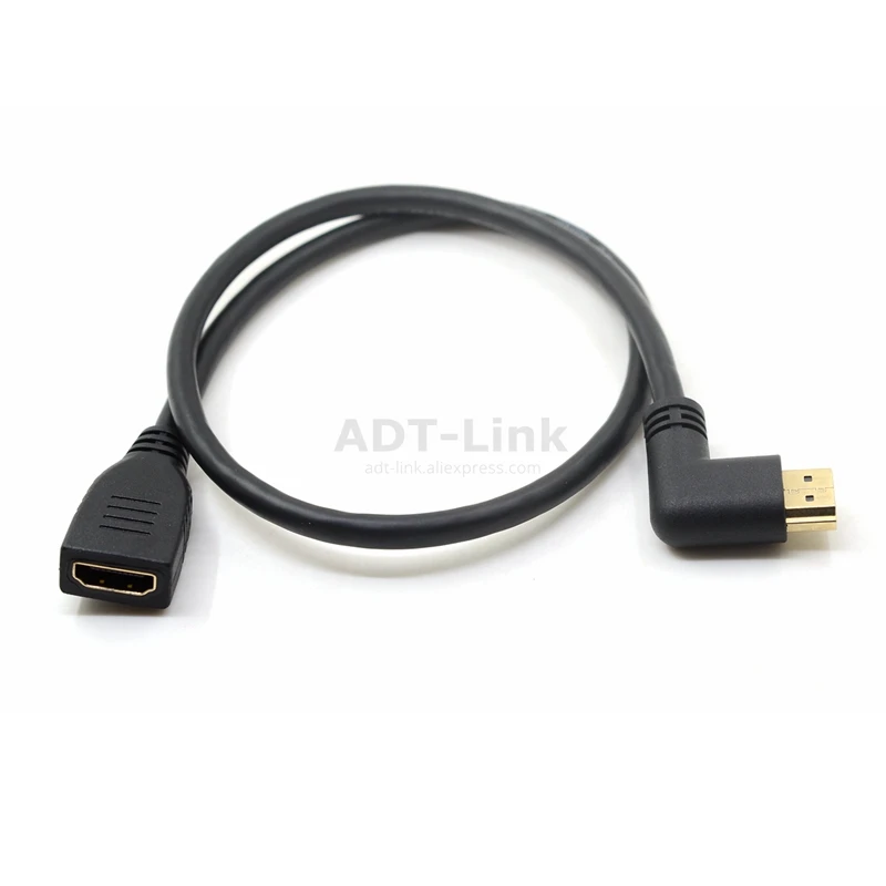 Переходник с HDMI-кабеля папа на HDMI мама 4K преобразователь удлинитель 270 угол 90