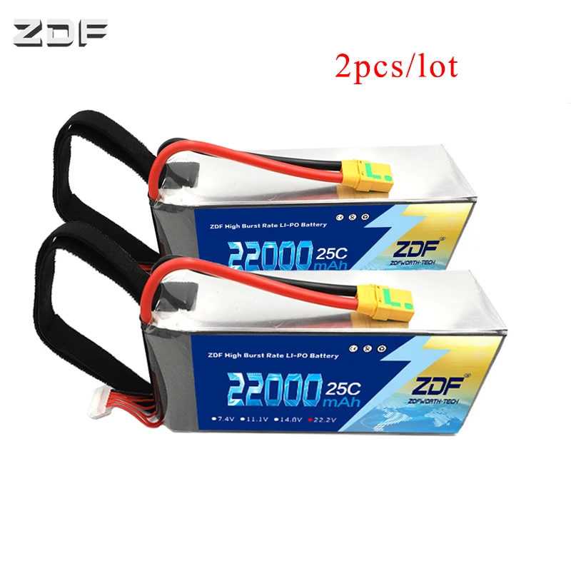 Литий-полимерный аккумулятор ZDF Power 2 шт. 6S 22 в 22000 мАч 25C макс. 50C для вертолета