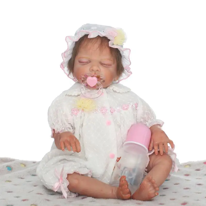 

50cm Reborn Baby Dolls Handmade Alive Cotton Body Reborn Doll Lifelike Sleeping Girl Babies Toy Christmas Gift Bed Play Toy