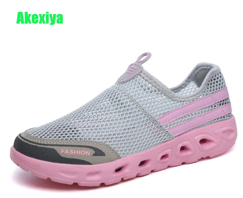 Akexiya/2019 г. летняя повседневная обувь женские слипоны на плоской платформе дышащие
