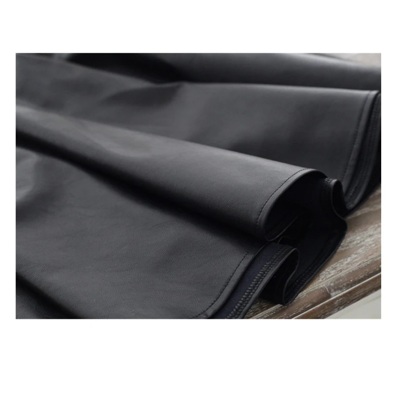 Женская плиссированная мини юбка YGYEEG выше колена из искусственной кожи с