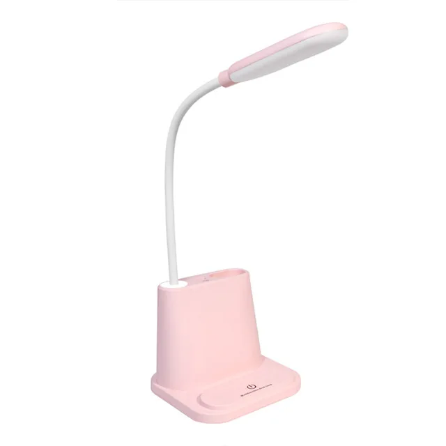 Pink Многофункциональный сенсорный usb-держатель для ручек светодиодный настольный светильник для студентов, офиса, спальни, настольная лампа для чтения - Цвет корпуса: Pink