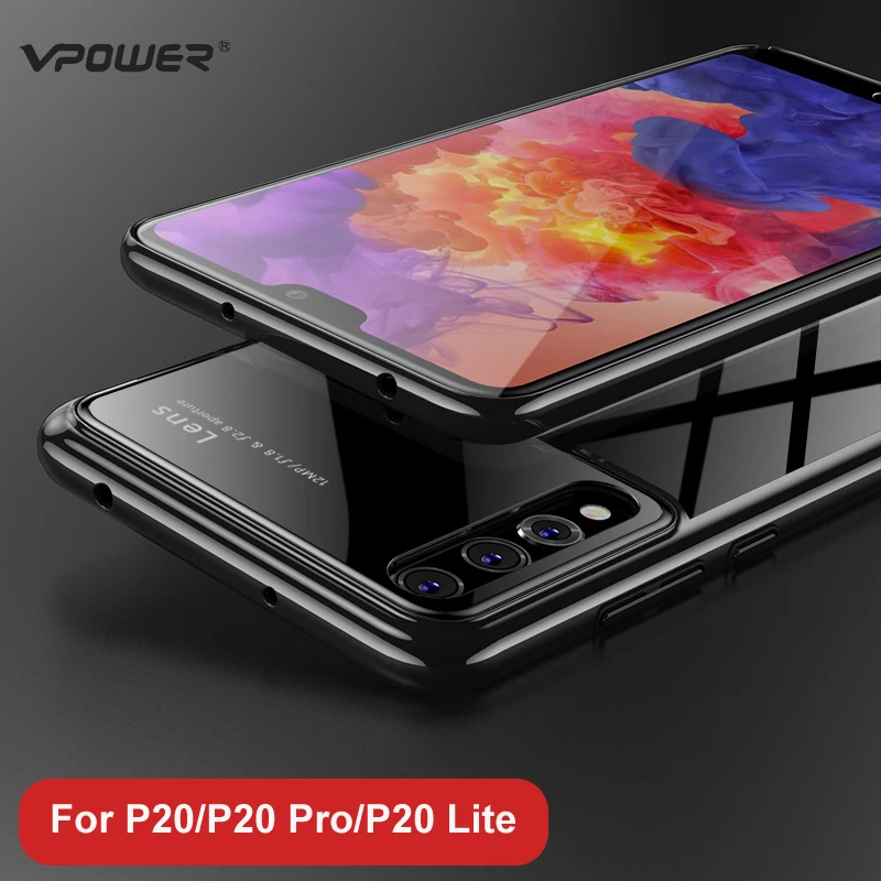 Чехол для Huawei P20 Lite Pro задняя крышка Vpower с УФ защитой ПК + Гибридный стеклянный