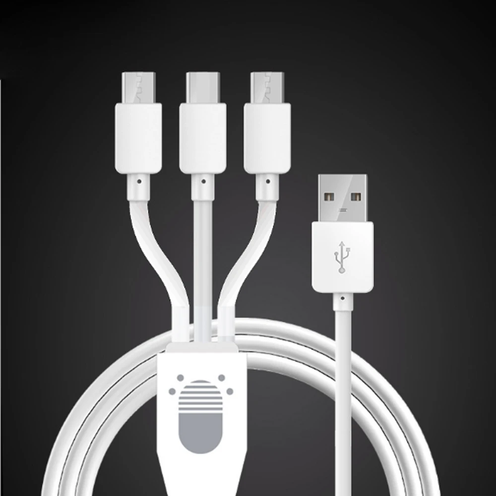 100 шт. кабель для быстрой зарядки 3 в 1 Micro USB Type-c 8-контактный передачи данных м