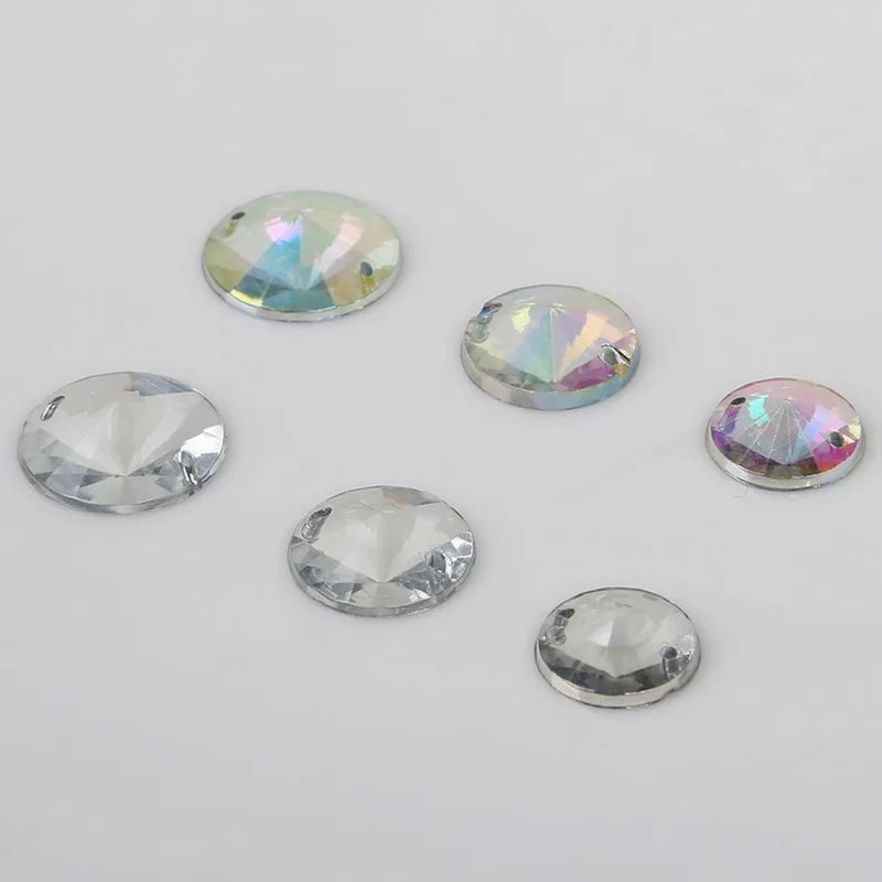 50 шт. круглые акриловые бусины 12/14/16 мм|rhinestone sew|flatback rhinestonesrhinestone sew on |