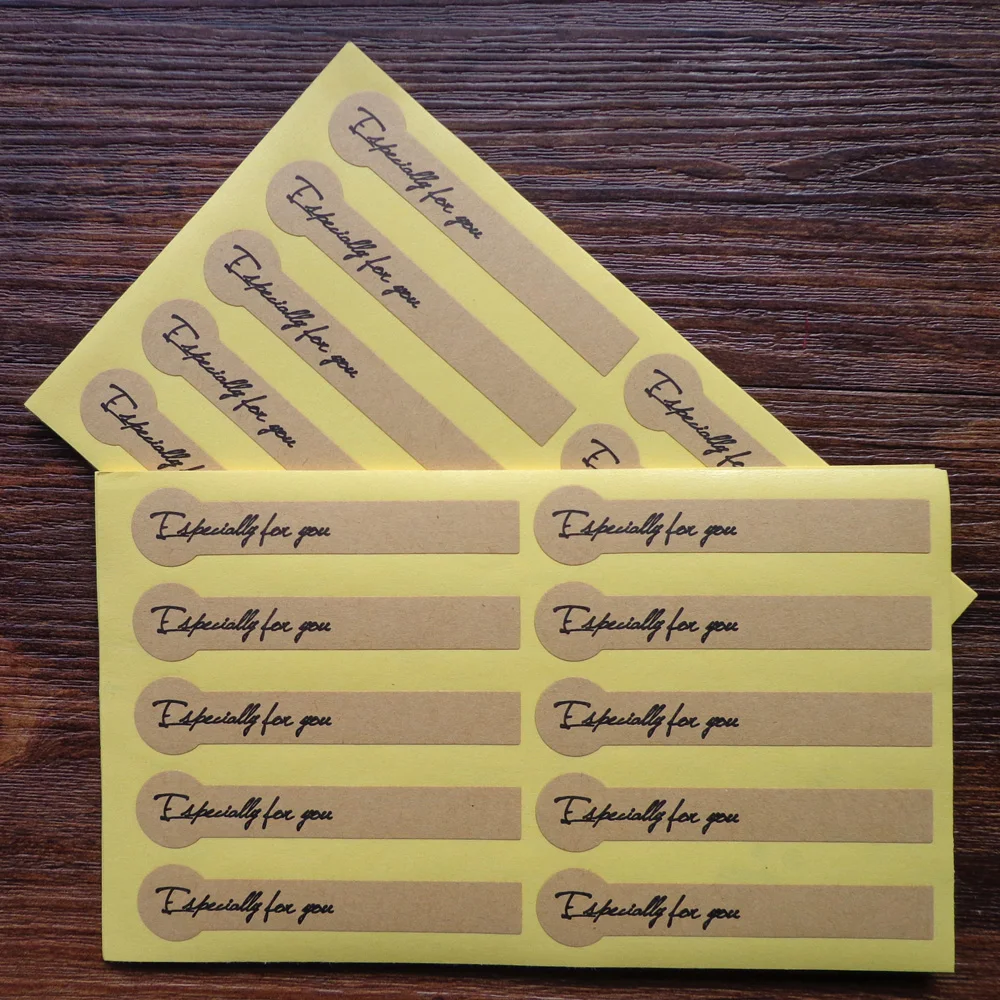 

1000pcs Long Seal Label Sticker Kraft Lollipop Gift Seal Label Sticker