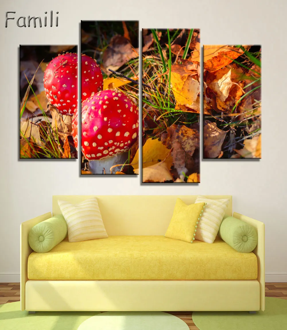 

4Pieces Hot Unframed Canvas Painting Modern Oil Painting Canvas Pictures Autumn Landscape Wall Pictures for Room Modular Picture
