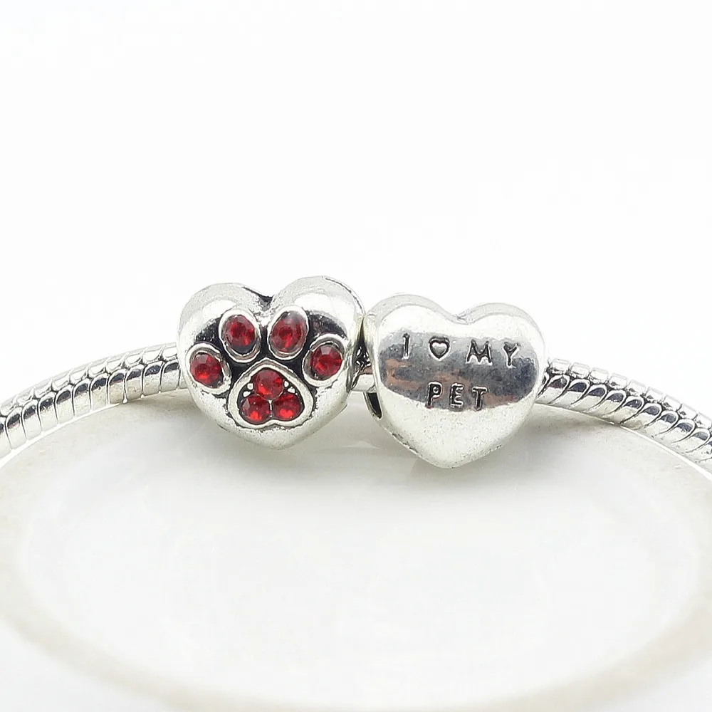 1 шт. хрустальные бусины в форме сердца с надписью world of I love my pet подходят для