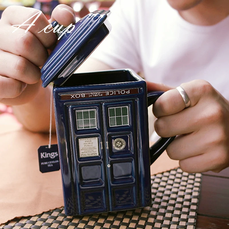 

Ceramic Mug Cup With Lid Spoon For Tea Coffee Mug Funny Creative Gift Christmas Presents Kids Men