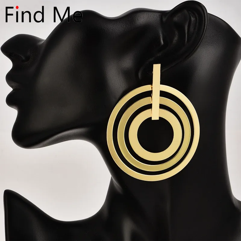 Find Me 2019 Новые Модные Винтажные простые висячие серьги из сплава для женщин
