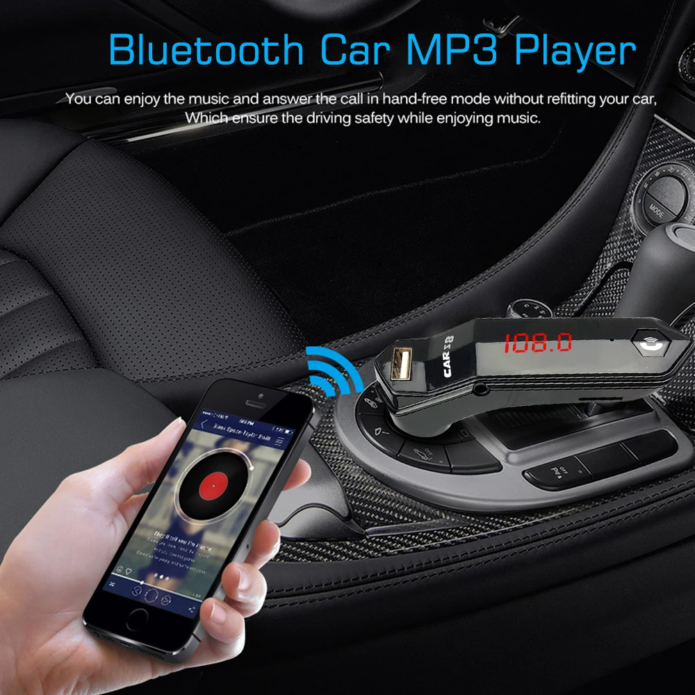 Беспроводной Bluetooth FM трансмиттер 4 в 1 автомобильный комплект с модулятором S8 + AUX
