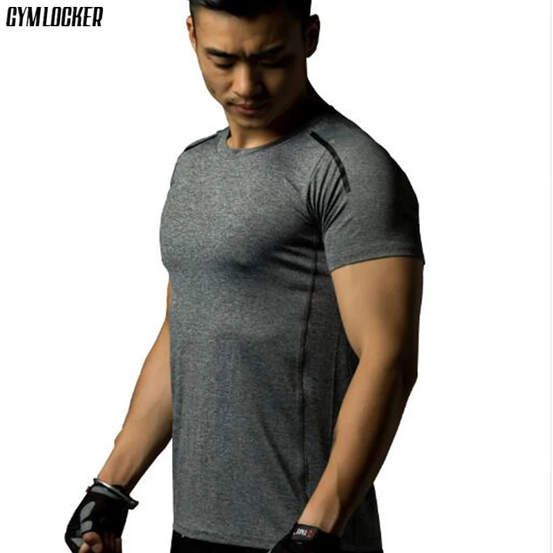 Облегающая Мужская футболка GYMLOCKER Boutique быстросохнущая для бодибилдинга мужские