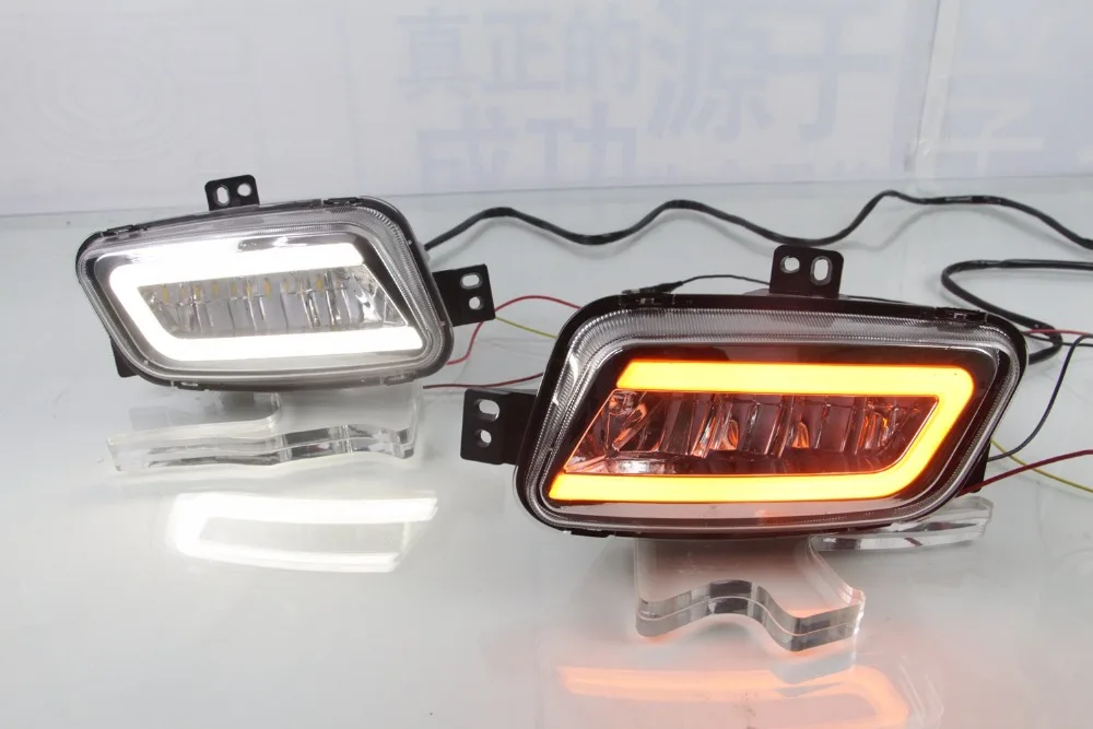 Osmrk led drl дневные ходовые огни для Ford Everest 2016-2019 с желтым поворотным сигналом и