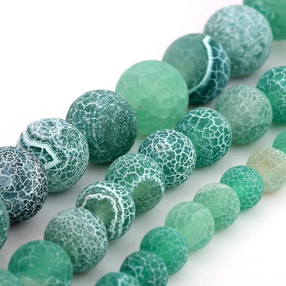 Olingart 6 мм/8 мм/10 мм зеленый окрашенный матовый белый полосатый натуральный камень