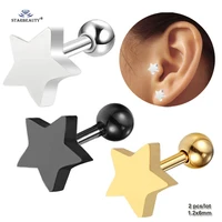 2 pcslot 18g star stud earrings for women tragus piercing orelha rose gold color ear piercing helix piercing cartilage jewelry