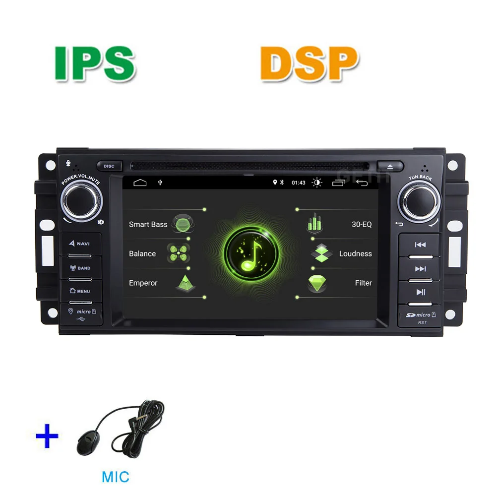 DSP - MIC DSP Android 10 dvd-плеер автомобиля Радио Стерео gps для JEEP Wrangler Компас Патриот Grand Cherokee Commander Dodge - Цвет: DSP - MIC