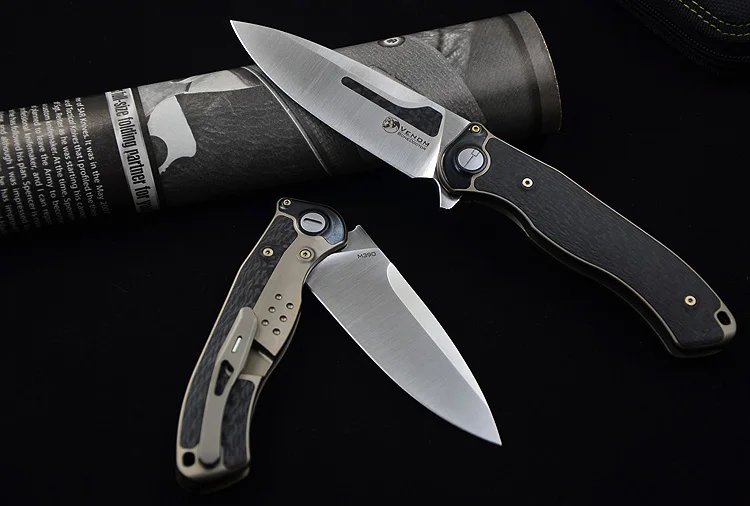VENOM BONE DOCTOR M390 титан CF флиппер складной нож для кемпинга охоты выживания карманные кухонные ножи для фруктов EDC инструменты
