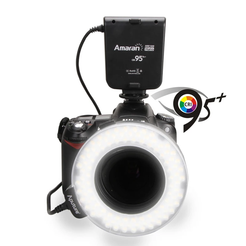 Aputure HN100 CRI 95 + светодио дный кольцо DSLR Камера световой сигнал вспышка для Nikon D800 D600