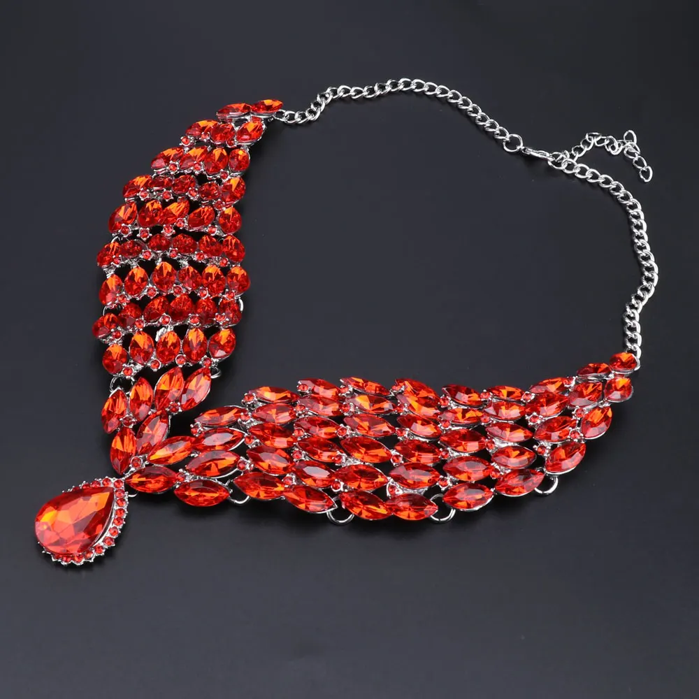 OEOEOS модные индийские ювелирные изделия индийский Кристалл ожерелье серьги