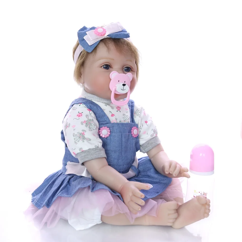 Кукла reborn babies Bebe реальное возрождение Мягкий силикон 22 &quot/55 см кукла