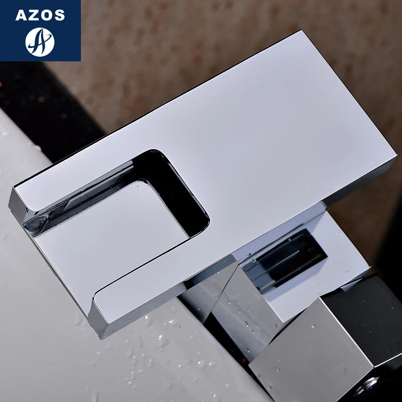 Светодиодный смеситель водопад Azos обесцвечивающаяся раковина из латуни