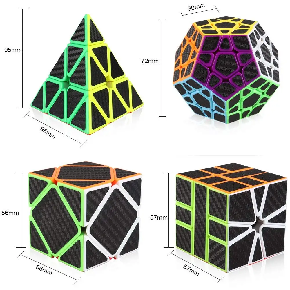 ZCube углеродного волокна Скорость куб Комплект пирамиды и Додекаэдр 3x3 косой