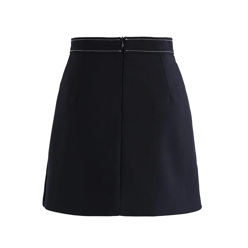HYH HAOYIHUI Faldas Mujer Moda 2018 Mini A-Line Pencil Womens Wrap Skirt Black Button Fashion Preppy Style Clothes | Женская одежда