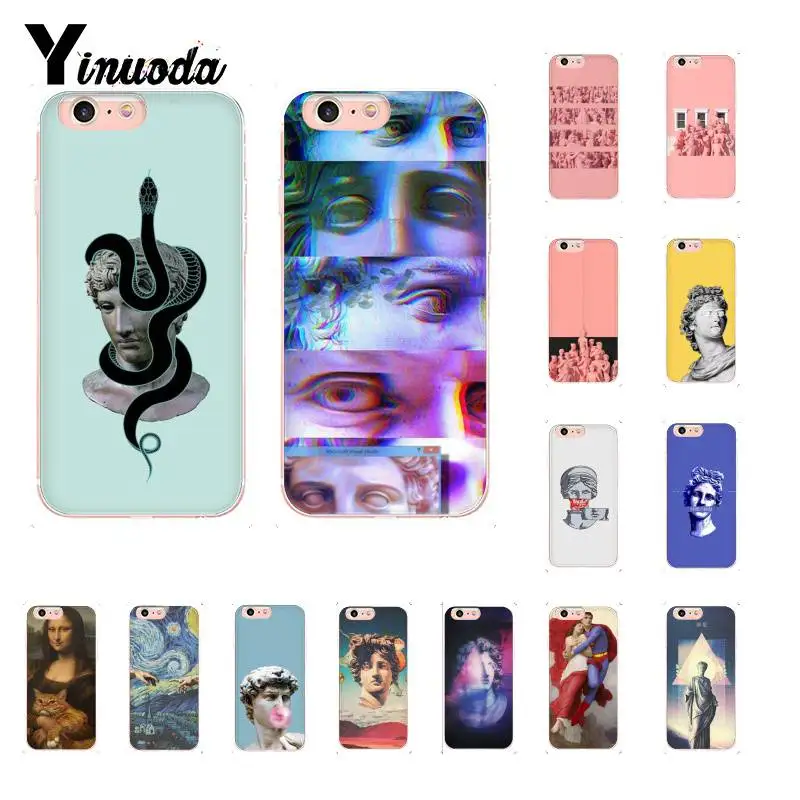 Yinuoda Mona Lisa Art David Line Van Gogh Звездная змея чехол для телефона iPhone 8 7 6 6S Plus X XS MAX 5 5S SE XR 10 11