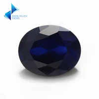 size 3x510x12mm 34 blue gems stone oval shape synthetic sapphir e synthetic corundum stone for jewelry
