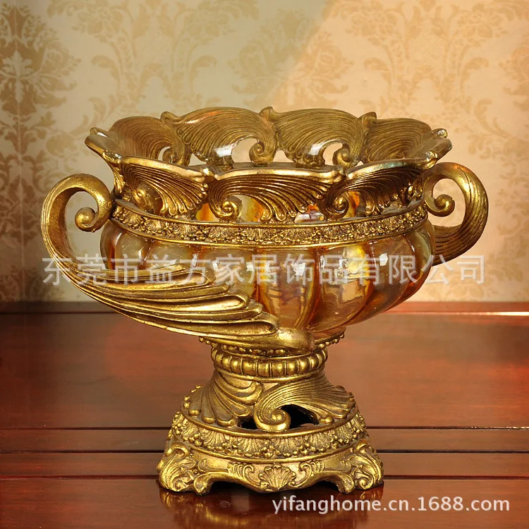 

European Creative transparent fruit plate fruit plate fashion creative practical pumpkin resin decorative handicrafts Decoration