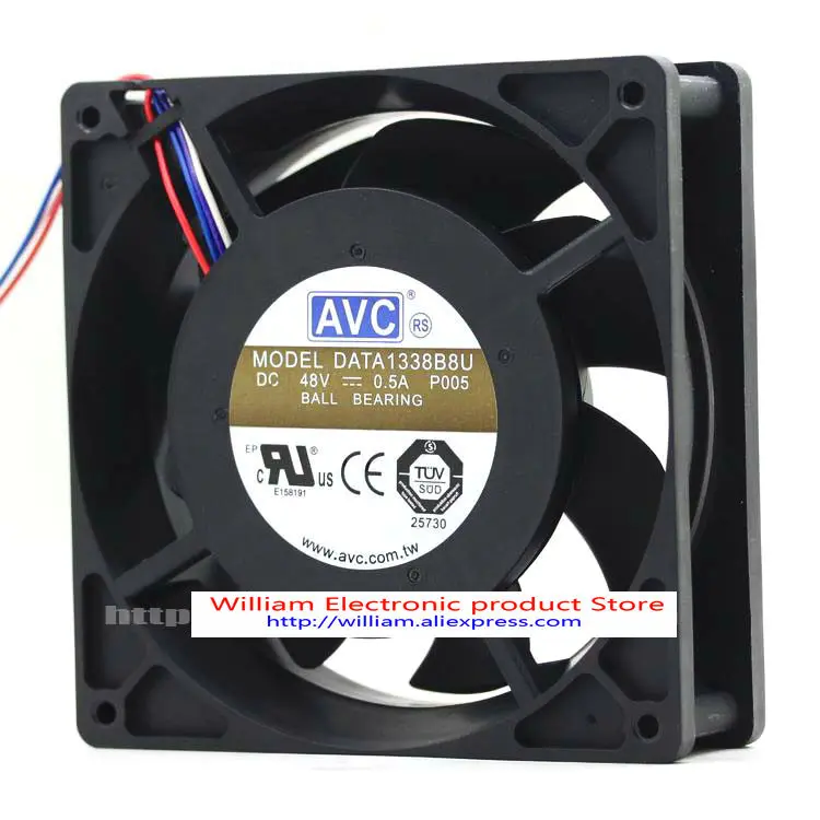 

New Original DATA1338B8U 48V 0.5A 13CM AVC 130*130*38MM double ball cooling fan