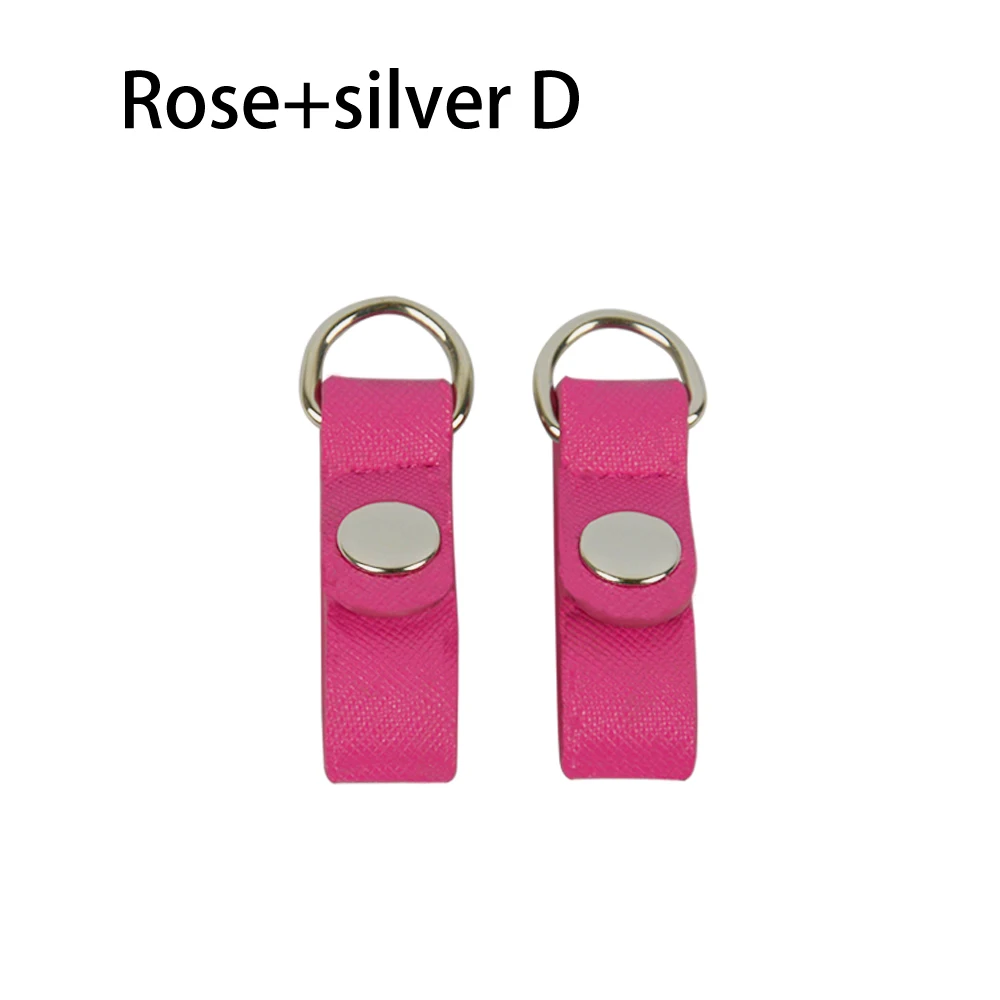 rose silver 1 пара, 2 шт., зажим для фиксации, крепление для Obag, искусственная кожа, ремешок, зажим для крючка, для opoket O Bag - Цвет: rose silver