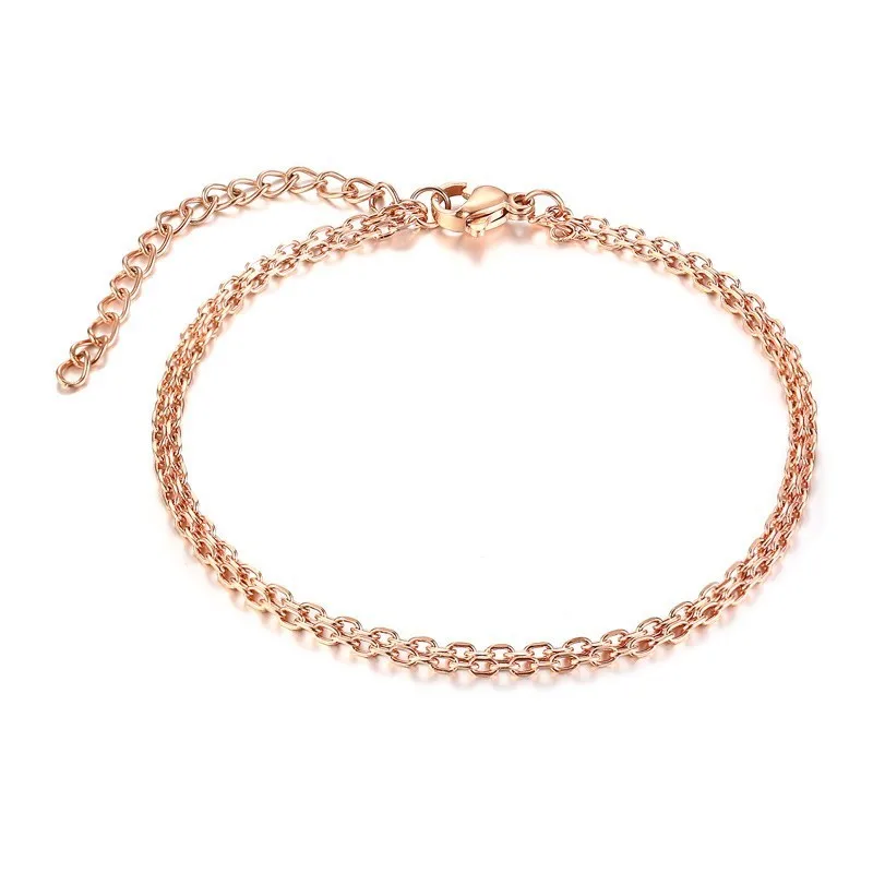 BR-654R picture 585 розовое золото цепи браслет для женщин нержавеющая сталь Pulseira Feminina аксессуары не выцветает - Окраска металла: BR-654R picture
