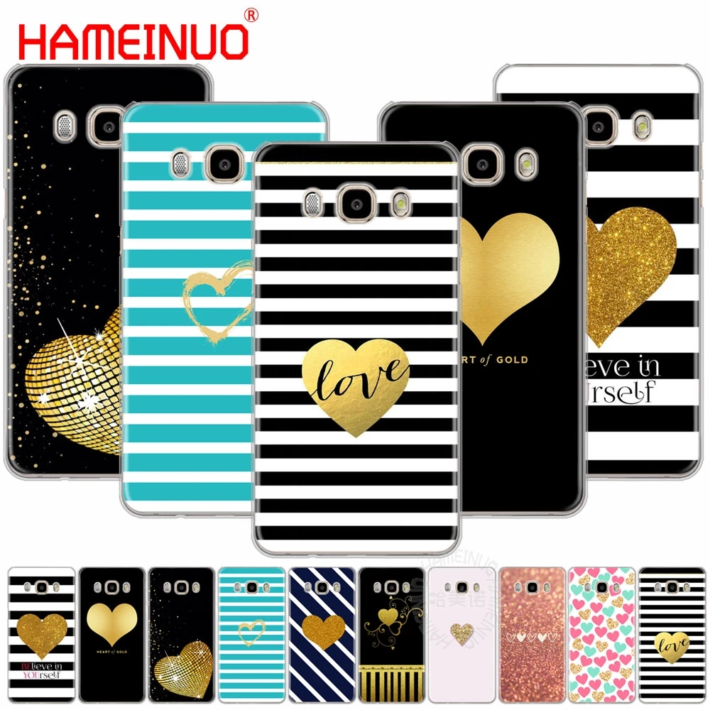 HAMEINUO Золотое сердце любовь чехол для телефона Samsung Galaxy J1 J2 J3 J5 J7 MINI ACE 2016 2015