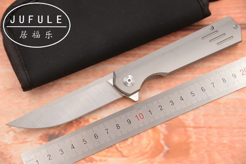 Складной карманный нож JUFULE Qwaiken M390 из титановой керамики с шарикоподшипником и