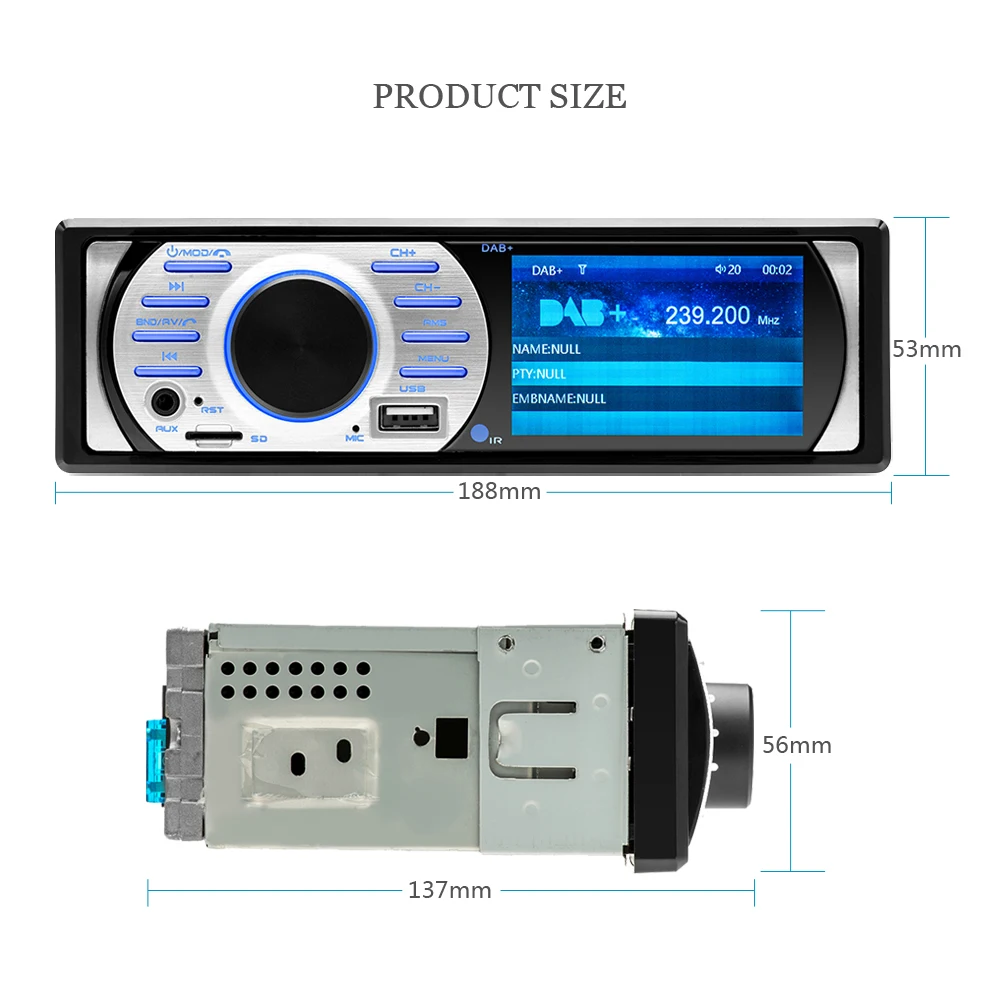 Podofo 1 Дин радио DAB + аудио fm MP5/AM/FM/Bluetooth/MP3/AUX плеер встроенный микрофон громкой