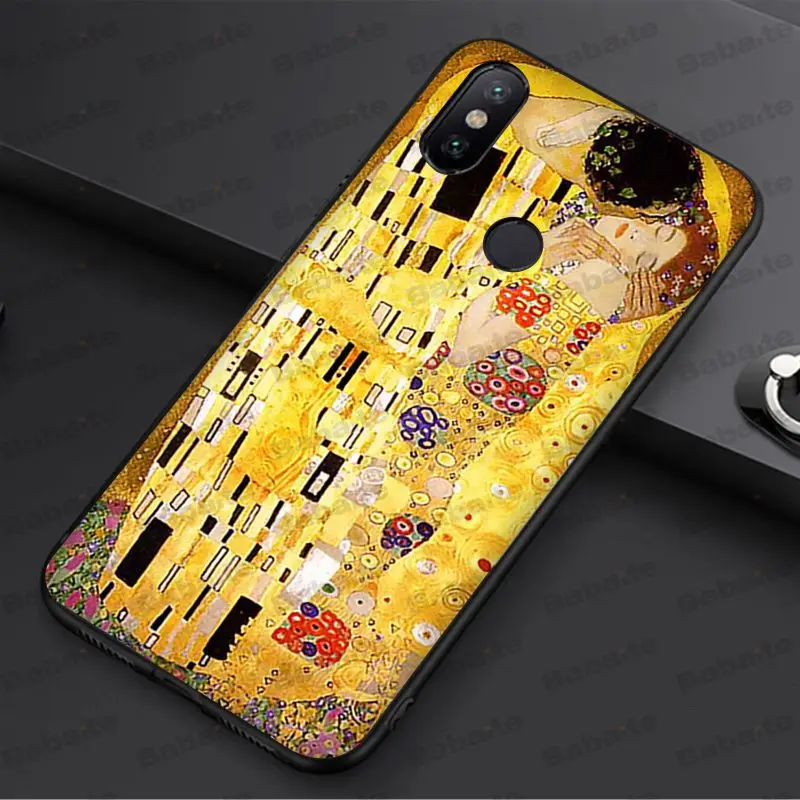 Babaite Kiss by Gustav Klimt дизайн черный мягкий чехол для телефона из ТПУ redmi 5plus 5A 6pro 4X note5A