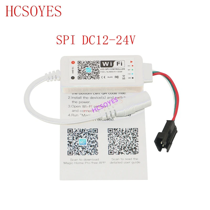 DC5V DC12-24V Magic Home светодиодный SPI wifi контроллер адресуемый 2048 пикселей мини WiFi контроллер для WS2811 SK6812 WS2812B Светодиодная лента