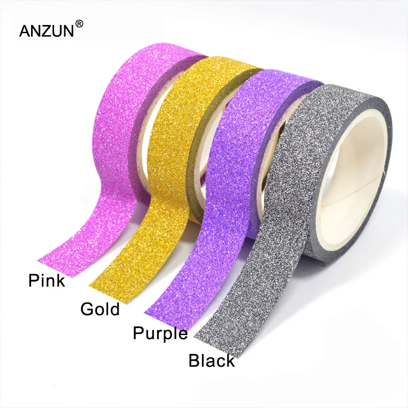 

1pc 5M DIY Self Adhesive Glitter Tape Washi Stick Scrapbooking Book Decor Craft Rolls Adhesivos Masking Tape