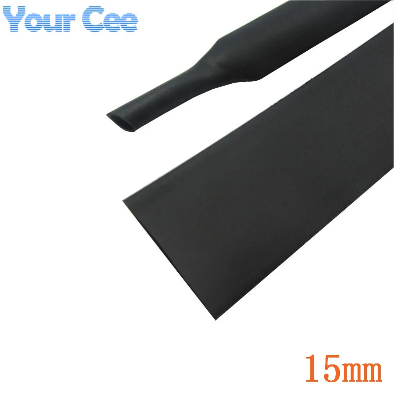 Черные изоляционные рукава 1 м термоусадочные трубки для проводов комплект